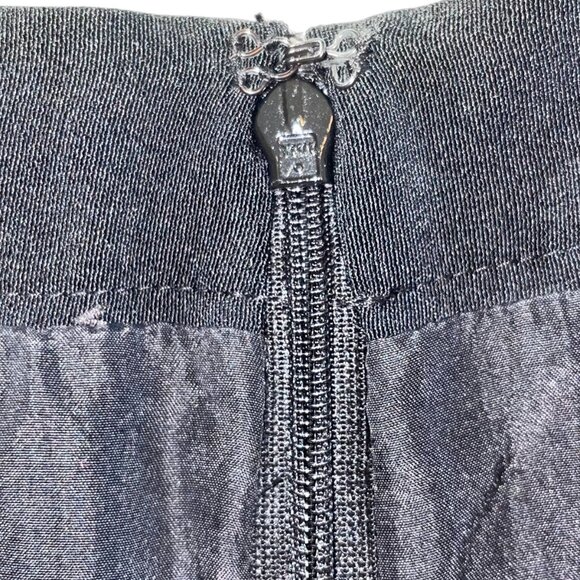 The J. Peterman Company Vintage A-Line Midi Black 100% Silk Skirt, Size 14 - Picture 8 of 12